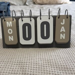 Modern Gray and Tan Perpetual Calendar